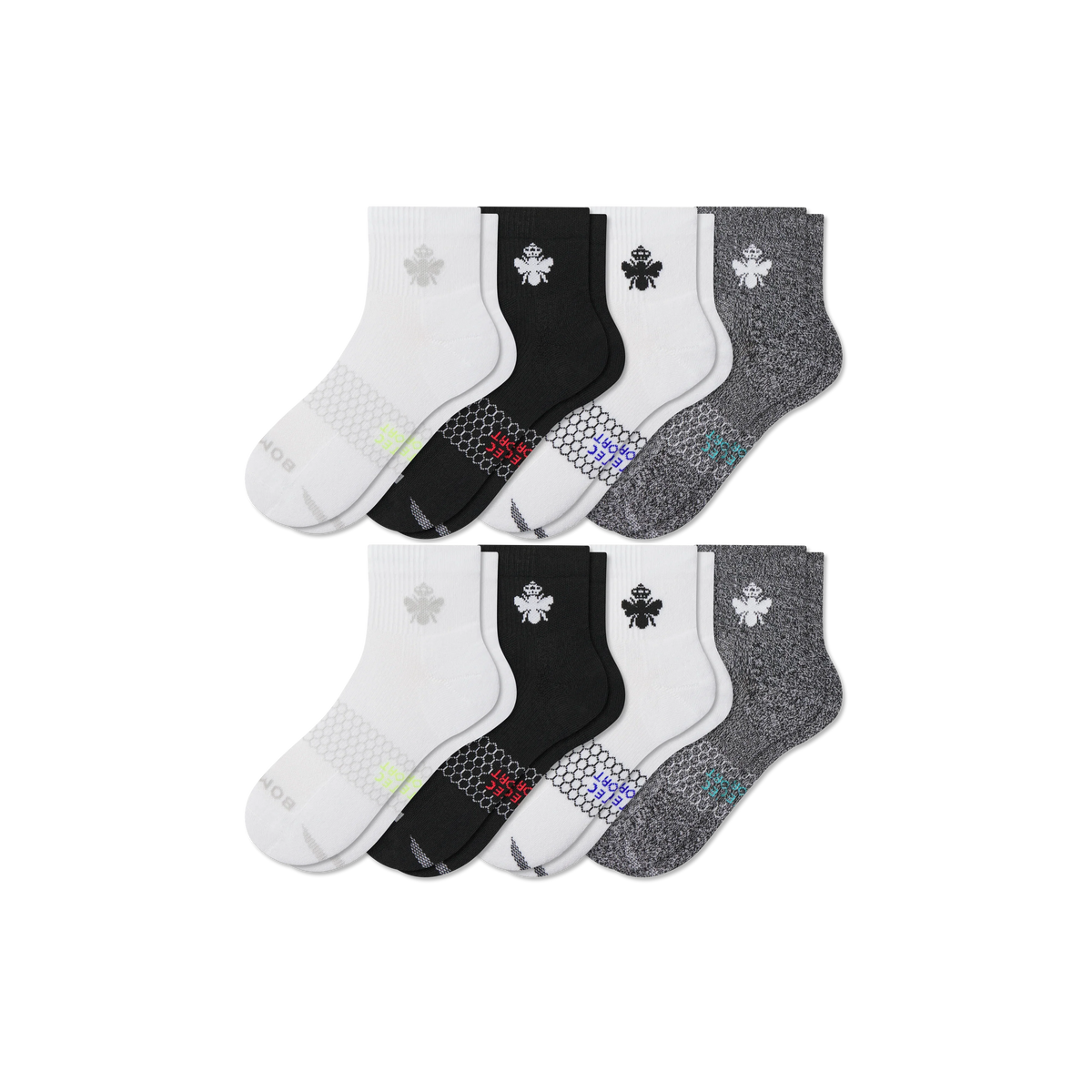 Women's All Sport Quarter Sock 8-Pack