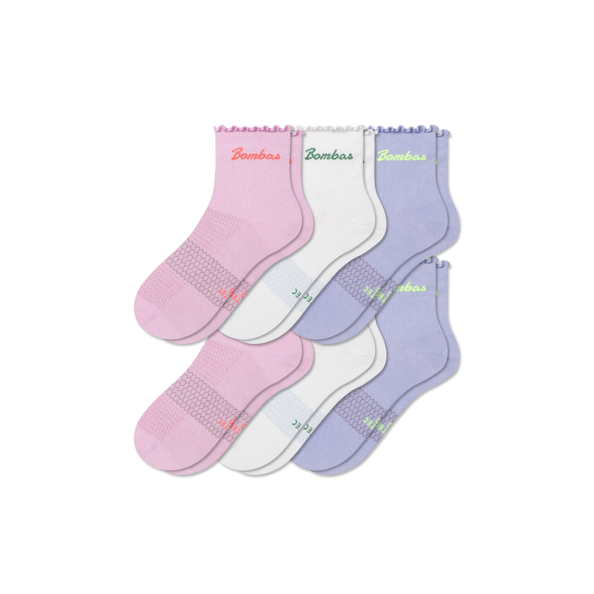 Women’s UltraLite Ruffle Sport Quarter Sock 6-Pack