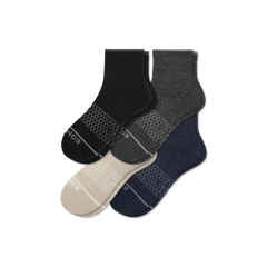 Men's Merino Wool Blend Quarter Sock 4-Pack
