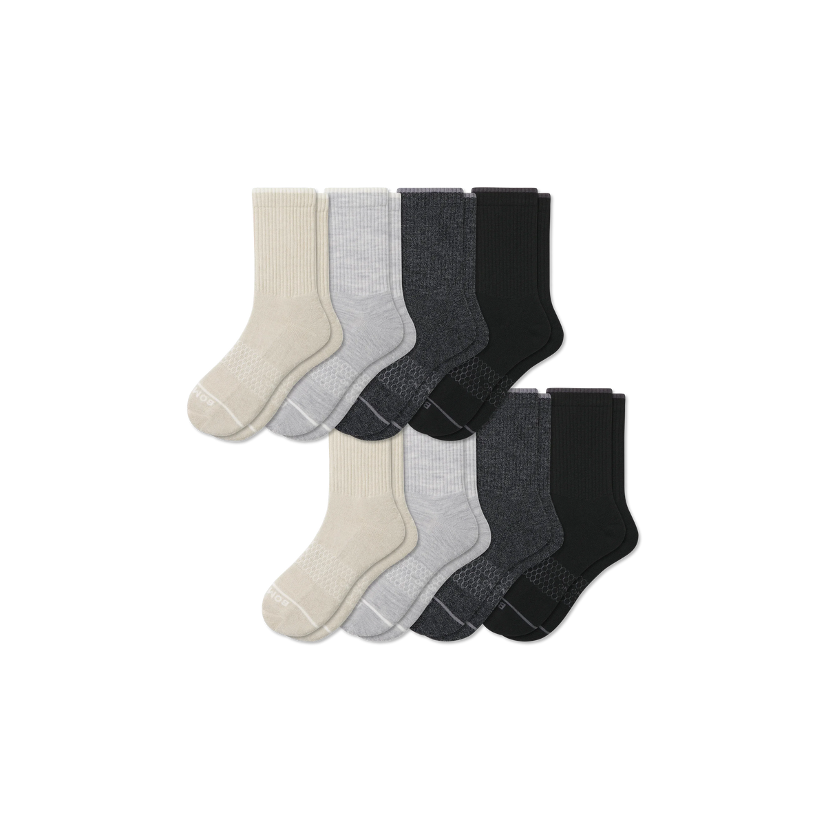 Men's Merino Wool Blend Half Calf Sock 8-Pack