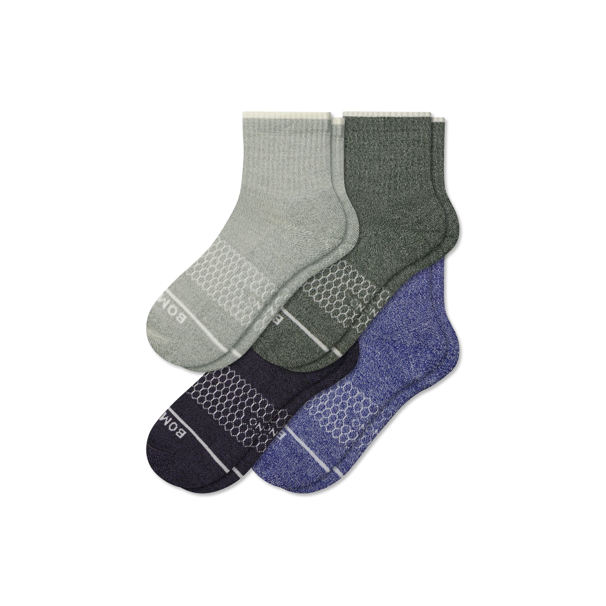 Men's Merino Wool Blend Quarter Sock 4-Pack