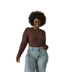 Women's Merino Wool Blend Crew Neck Long Sleeve T-Shirt 3-Pack